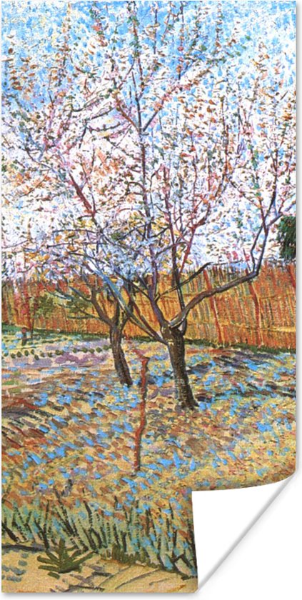 Poster Bloeiende perzikboom - Vincent van Gogh - 75x150 cm