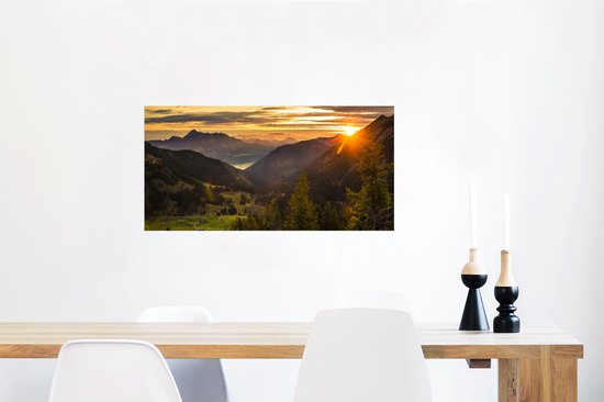Affiche Alpes - Berg - Soleil - 80x40 cm