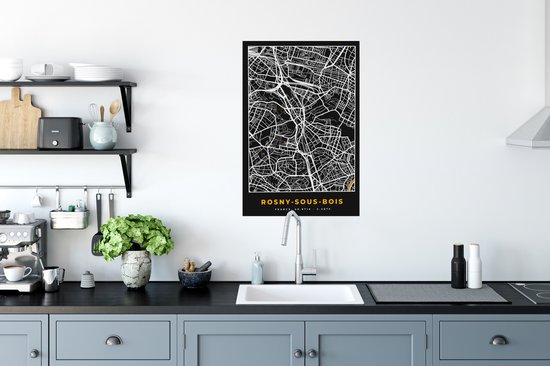 Affiche Plan - Plan de ville - Plan - Rosny-sous-Bois - France - 60x90 cm