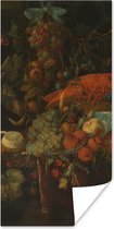 Poster Stilleven met vruchten en een kreeft - Schilderij van Jan Davidsz. de Heem - 75x150 cm