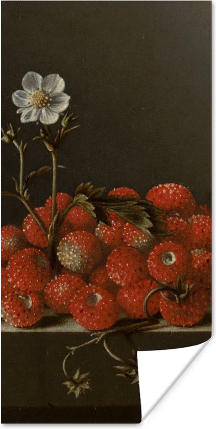 Poster Stilleven met bosaardbeien - Schilderij van Adriaen Coorte - 20x40 cm