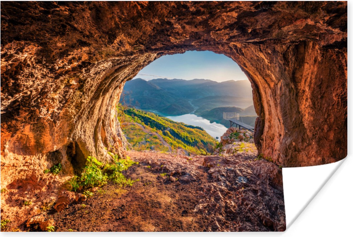 Poster Grot - Berg - Landschap - Natuur - 120x80 cm