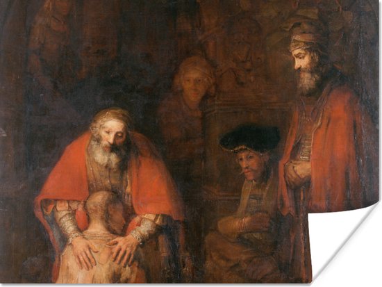 Poster Terugkeer van de verloren zoon - Rembrandt van Rijn - 120x90 cm