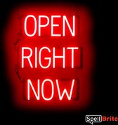 OPEN RIGHT NOW - Lichtreclame Neon LED bord verlicht | SpellBrite | 46 x 60 cm | 6 Dimstanden - 8 Lichtanimaties | Reclamebord neon verlichting