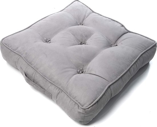 Armchair Booster Cushion | Afneembare 10,5 cm extra dikke zitkussen voor knie- of gewrichtsproblemen | superzachte en duurzame faux suède stof | Comfortabel stoelkussen (zilver, 1)