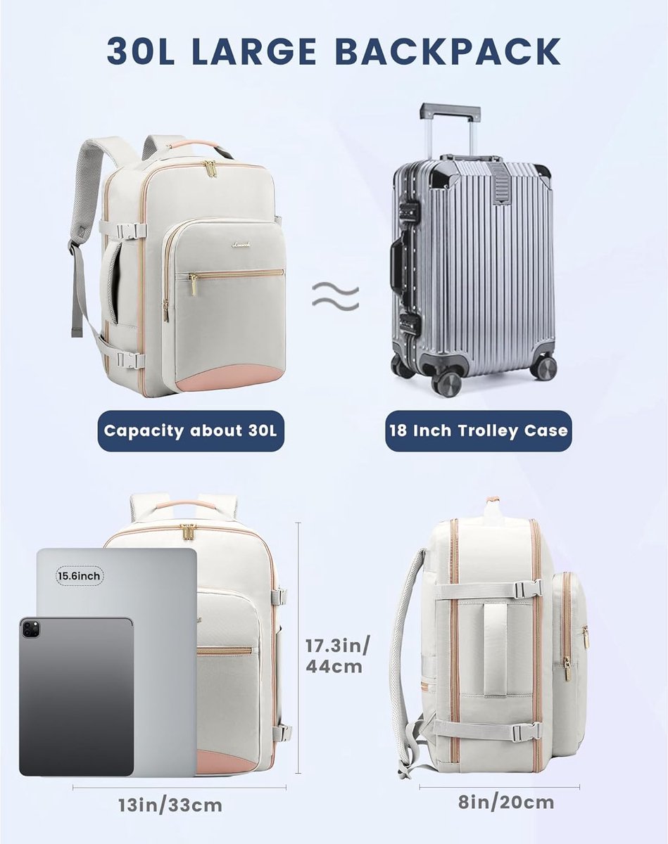 BAGZY Reisrugzak Handbagage Reistas voor 40x30x15 British Airways