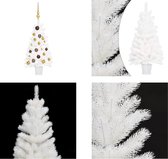 vidaXL Kunstkerstboom met LED's en kerstballenset 90 cm wit - Kunstkerstboom - Kunstkerstbomen - Kerstboom - Kerstdecoratie