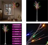 vidaXL Kerstboom wilg met 200 LED's binnen en buiten 2-2 m meerkleurig - Kerstboom - Kerstbomen - Wilg - Wilgen