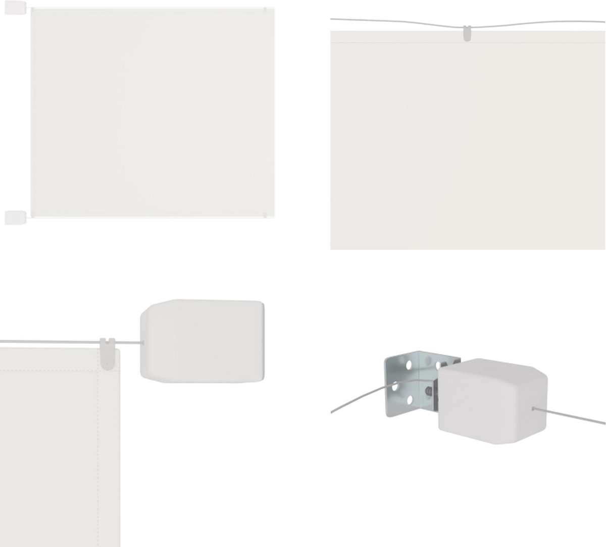 VidaXL Luifel verticaal 100x420 cm oxford stof wit Verticale Luifel Verticale Luifels Luifel Verticaal Scherm