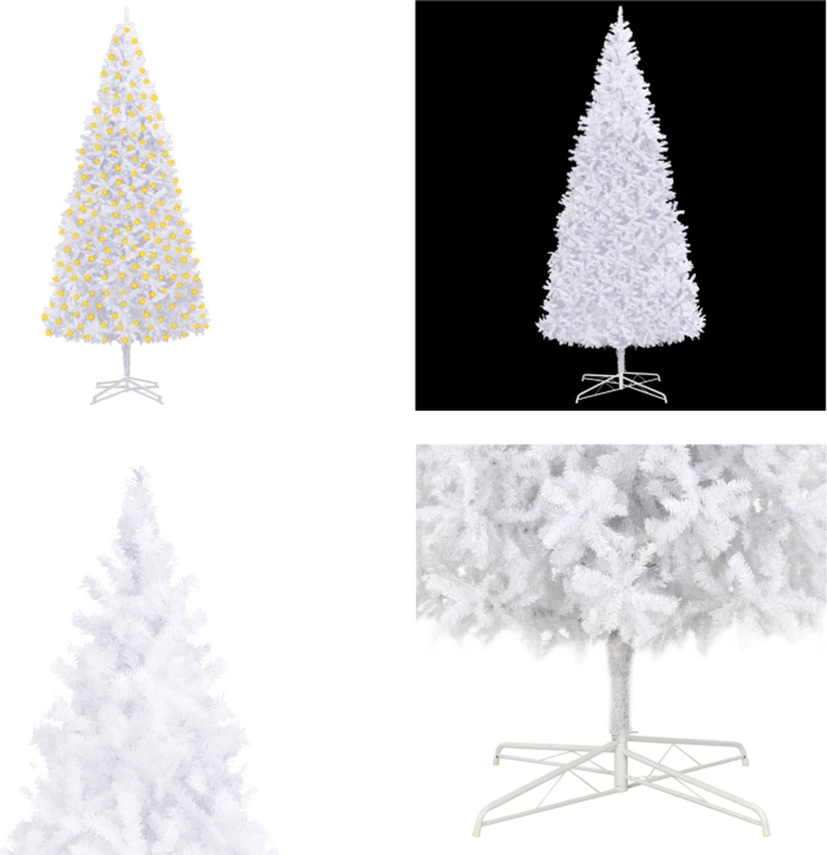 vidaXL Kunstkerstboom met LED's 400 cm wit - Kunstkerstboom - Kunstkerstbomen - Kerstboom - Kerstdecoratie