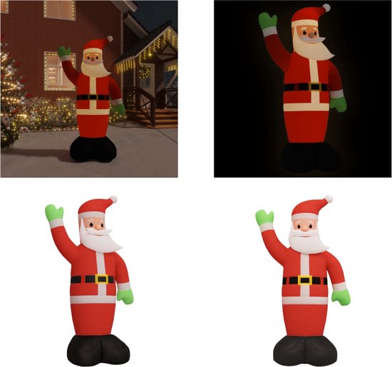 210 cm kerstdecoratie opblaasbaar peperkoekhuis met de kerstman