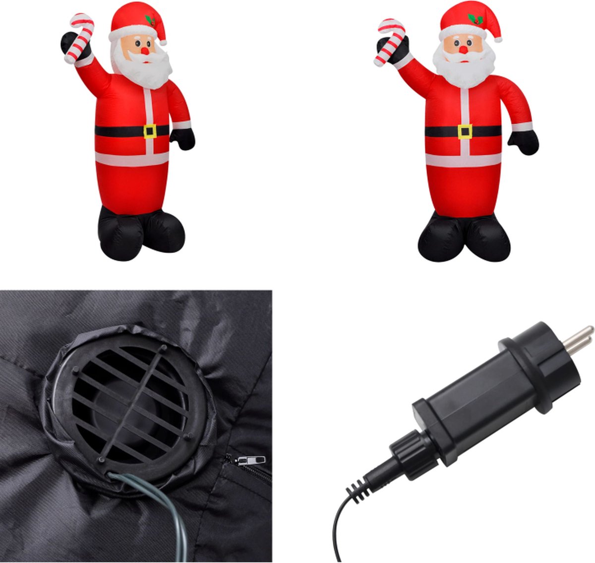 vidaXL-Kerstman-opblaasbaar-met-LED's-240-cm - Opblaasbare Kerstman - Opblaasbare Kerstmannen - Kerstman - Opblaasfiguur