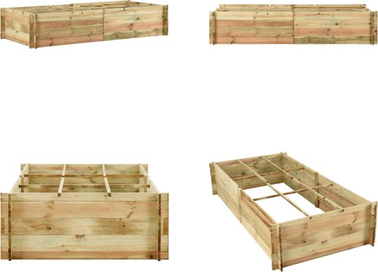 vidaXL Plantenbak 50x50x50 cm geïmpregneerd grenenhout, bloempot, buitenpot, planten pot, bloembak, plantenpot, tuinpot, plantenbak buiten
