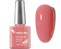 Venalisa UV Gellak Peach Pink - 7.5 ml - Perzik Gellak - Gellak Roze - Peach Gellak - Roze Gellak - Gellak Kleuren - Venalisa Gellak - Gellak Nagellak