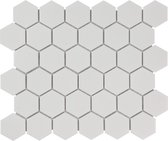 The Mosaic Factory Barcelona Hexagon - Wandtegels - Mozaïektegel - 28x32.5x0.35cm - Wit Glans - 0.91m²/10 Stuks