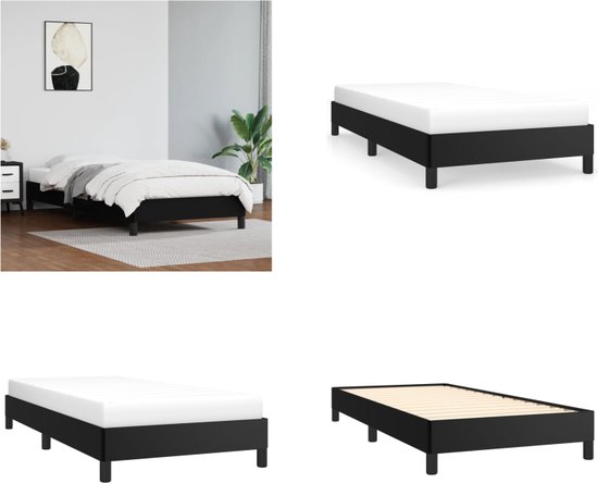 vidaXL Bedframe kunstleer zwart 100x200 cm - Bedframe - Bedframes - Bed - Slaapmeubel