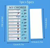 CHPN - To-Do-Bord - Klusjes bord voor Kinderen - Inclusief 5 Witte Kaarten - Checklist - Planbord - Blauw - Chores board - Klusjes afvinken