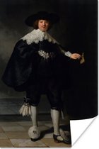 Le portrait de mariage de Marten Soolmans - Peinture de Rembrandt van Rijn Poster 60x90 cm - Tirage photo sur Poster (décoration murale salon / chambre)
