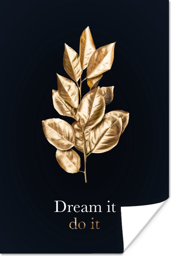 Poster Quote - Goud - Luxe - 40x60 cm