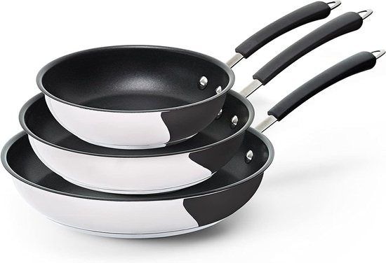 Coolinato 3pc pan set (20cm,24,cm,28cm), stainless-steel, coated