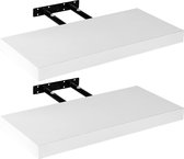 Wandplank - Wandplank zwevend - Wandplank wit - Wand plank - 1.7 kg - MDF - Max draagvermogen 10 kg - Set van 2 - Wit - 70 x 23.5 x 3.8 cm