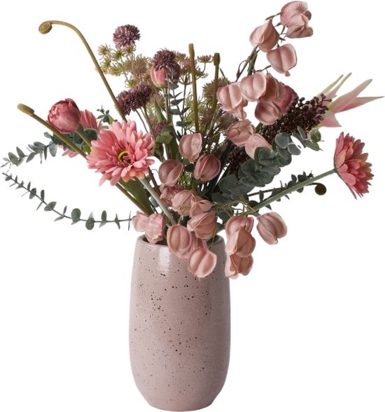 WinQ- Boeket Kunstbloemen in mauve/Roze combinatie - Boeket zijden bloemen - in sprankelende Roze/ Mauve kleuren - Nepbloemen - Zijden bloemen - Exclusief vaas