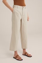 WE Fashion Dames regular fit culotte van linnenmix