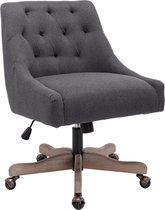 Merax Luxe Bureaustoel - Stoel op Wielen - Ergonomisch Kantoorstoel - Wieltjes - Draaibaar & Verstelbaar - Donkergrijs / Zwart