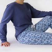 Tenderness Dames Pyjama - Katoen - Indigo Blauw. - Maat S