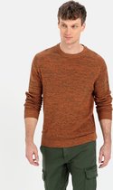 camel active Mouliné gebreide trui gemaakt van gecertificeerd biologisch katoen - Maat menswear-4XL - Oranje