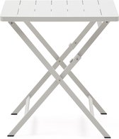 Kave Home - Torreta opvouwbare aluminium buitentafel met witte afwerking 70 x 70 cm