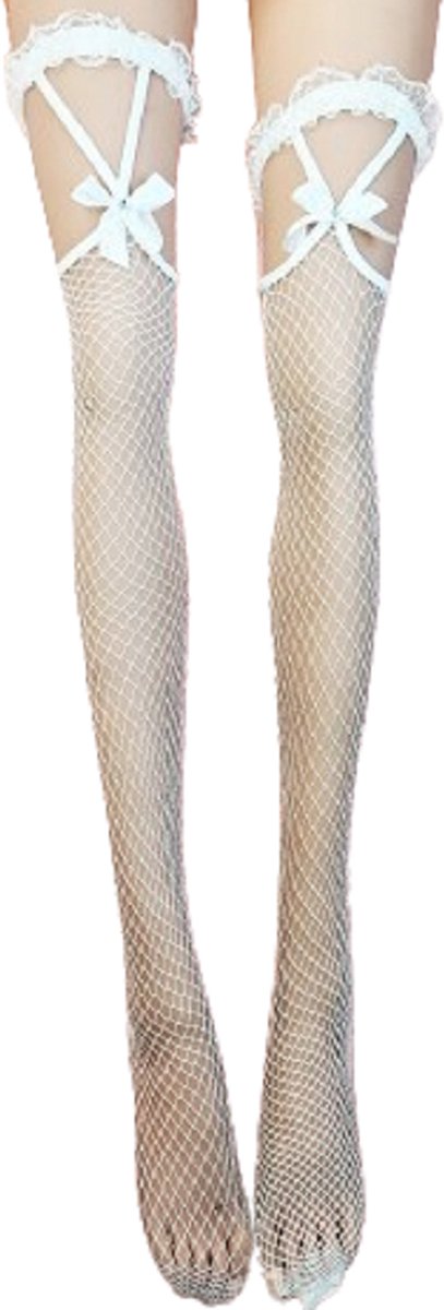 Goedkoopste BamBella® - Erotisch Panty kousen dames - Sexy hoge sokken Wit