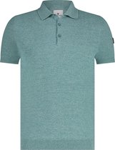 State of Art - Knitted Poloshirt Groen - Modern-fit - Heren Poloshirt Maat L