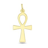 Juwelier Zwartevalk 14 karaat gouden ankh kruis hanger - 14.281