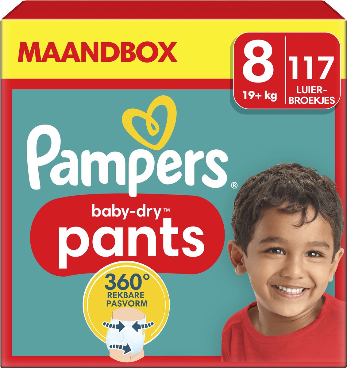 Pampers Baby-Dry Pants - Maat 8 (19kg+) - 117 Luierbroekjes - Maandbox - Pampers