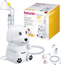 Witte hond inhalator met doos en toebehoren. Bevat "Dr. Dog" logo en "German Engineering".
