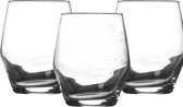 LAV Waterglazen tumblers Ella - transparant glas - 3x stuks - 370 ml - drinkglazen/sapglazen