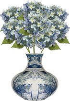 Emerald Kunstbloem hortensia tak - 8x - 50 cm - licht blauw - kunst zijdebloem - Hydrangea - decoratie