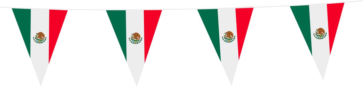 3x Vlaggenlijn Mexico 10 Meter - Voetbal EK WK Landen Feest Versiering Decoratie
