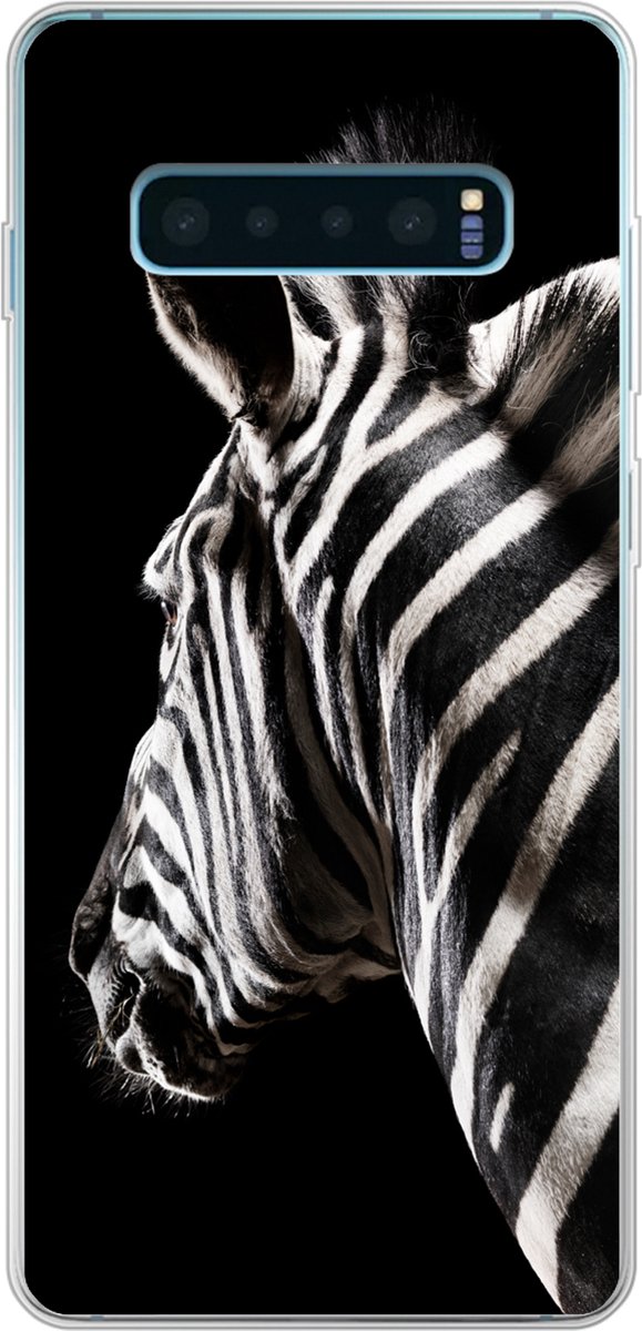 Telefoonhoesje Geschikt voor Samsung Galaxy S10 Plus hoesje - Zebra - Wilde dieren - Patronen - Siliconen Telefoonhoesje Telefoonhoesje