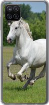 Geschikt voor Samsung Galaxy A12 hoesje - Paarden - Natuur - Wit - Siliconen Telefoonhoesje