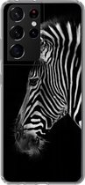 Coque Samsung Galaxy S21 Ultra - Zebra - Animaux Sauvages - Zwart - Siliconen
