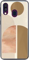Coque Samsung Galaxy A40 - Rose - Marron - Design - Siliconen