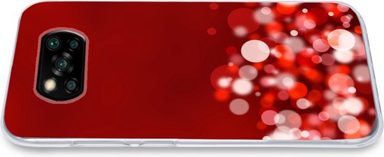 Xiaomi Poco X3 Pro - Paillettes rouges avec arrière-plan flou - Coque de téléphone en Siliconen