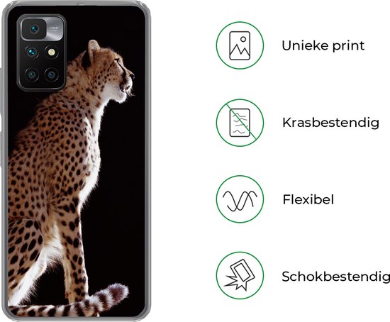 Coque Xiaomi Redmi 10 - Cheeta - Animaux - Légère - Coque de téléphone en Siliconen