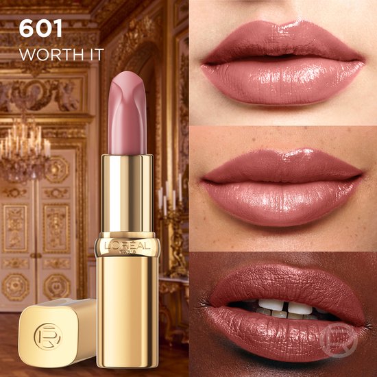 L’Oréal Paris Color Riche Satin Nude lipstick - 601 Worth it - Nude lippenstift - Formule verrijkt met arganolie - 4,54 gr.
