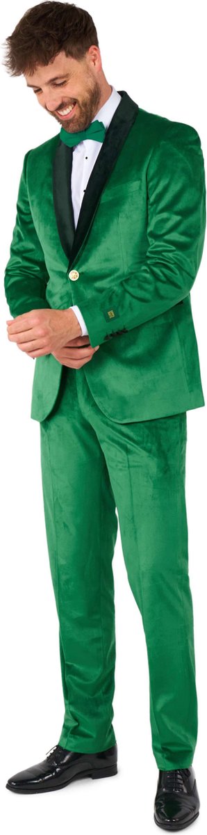 OppoSuits Velvet Verdant - Heren Tuxedo Smoking met Vlinderdas - Chique - Groen - Maat: EU 54