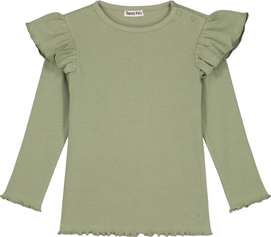 Sweet petit baby shirt - Meisjes - Light Olive Green - Maat 68
