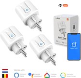 3 stuks - Slimme Stekker - WiFi - Smart Plug - Google Home & Amazon Alexa - Tijdschakelaar & Energiemeter via Smartphone App - Smart Home