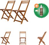 vidaXL Chaises bistrot 2 pcs Chaise de jardin en bois d'acacia massif avec nettoyant et assainisseur pour bois